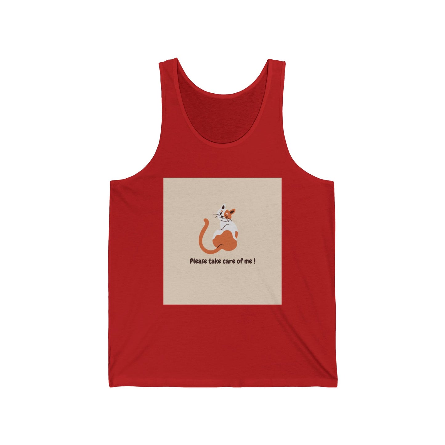 Casual Cat Lover Tank Top - 'Please Take Care of Me!'