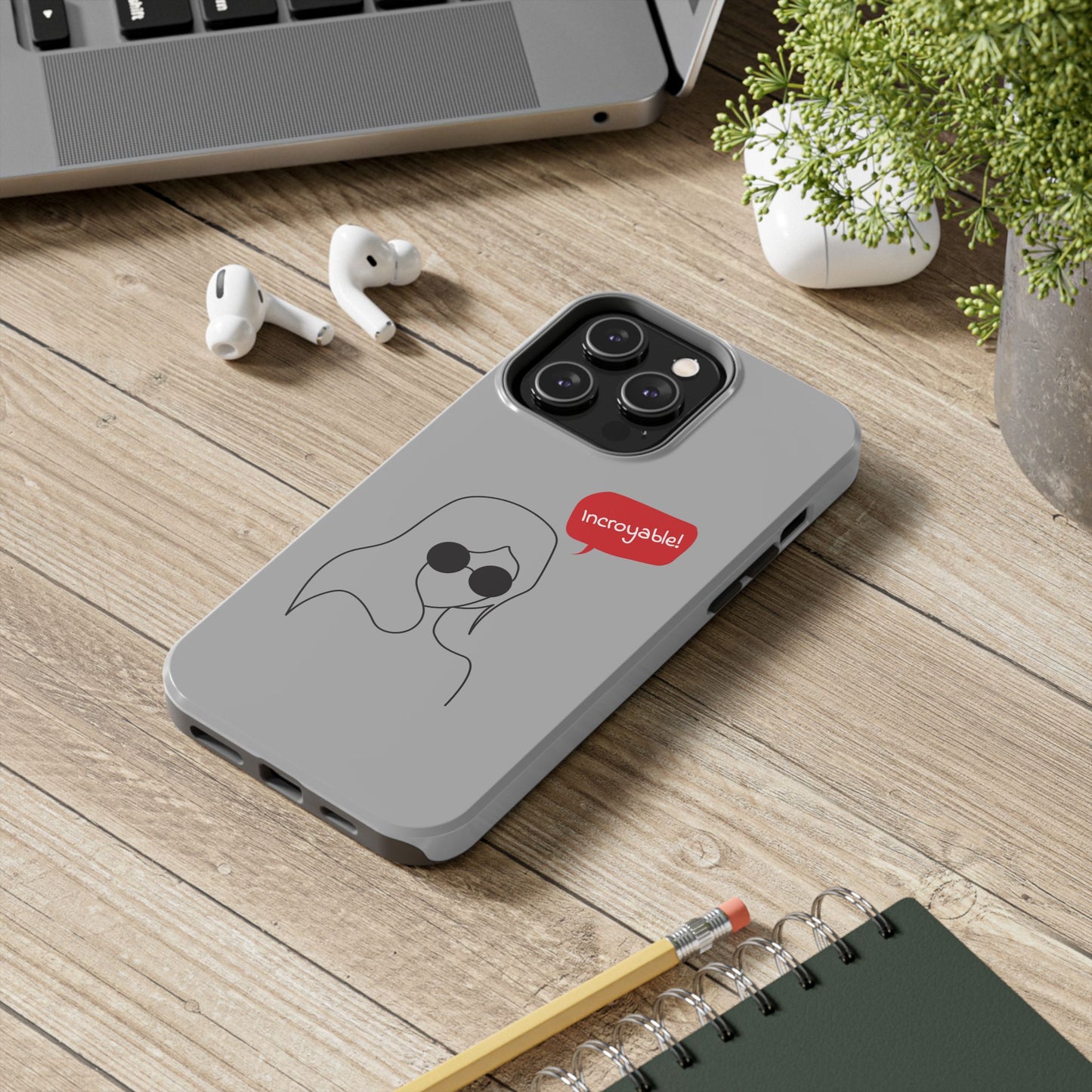 Trendy Tough Phone Case - 'Incroyable!' Design for Style and Protection