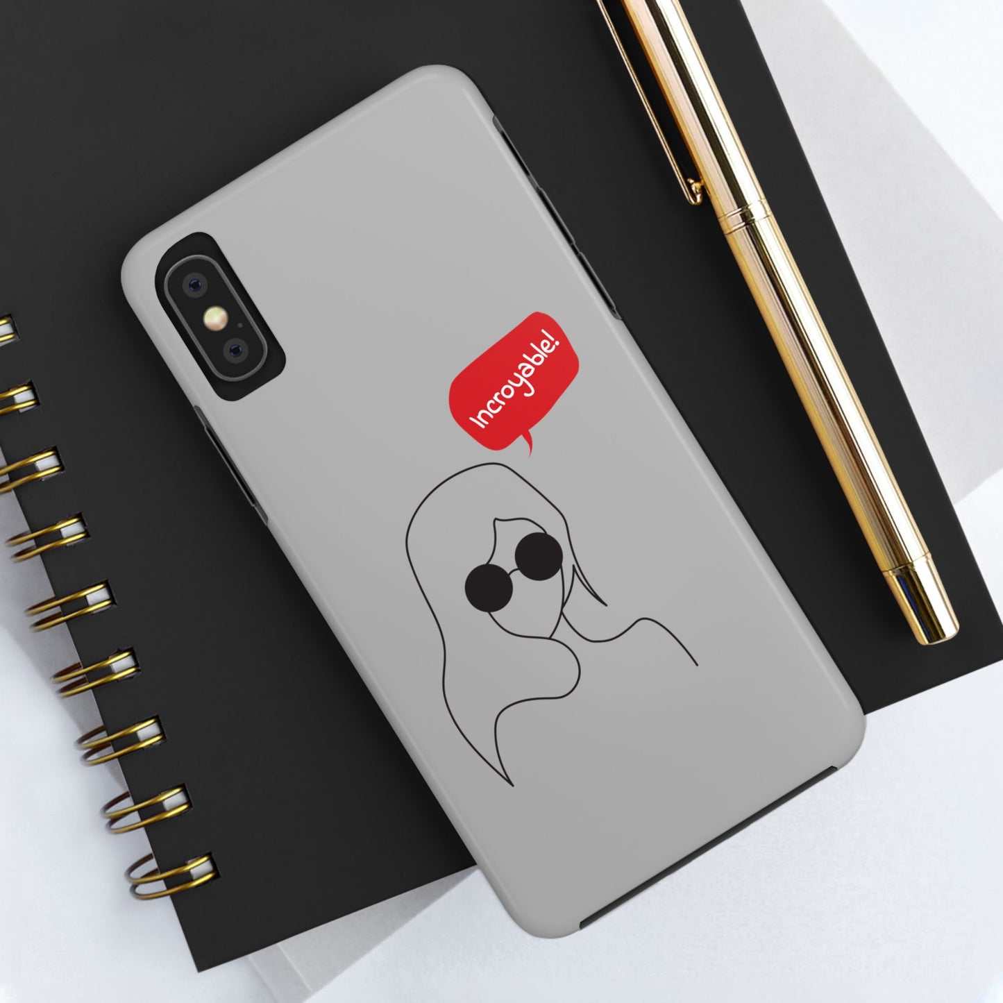 Trendy Tough Phone Case - 'Incroyable!' Design for Style and Protection