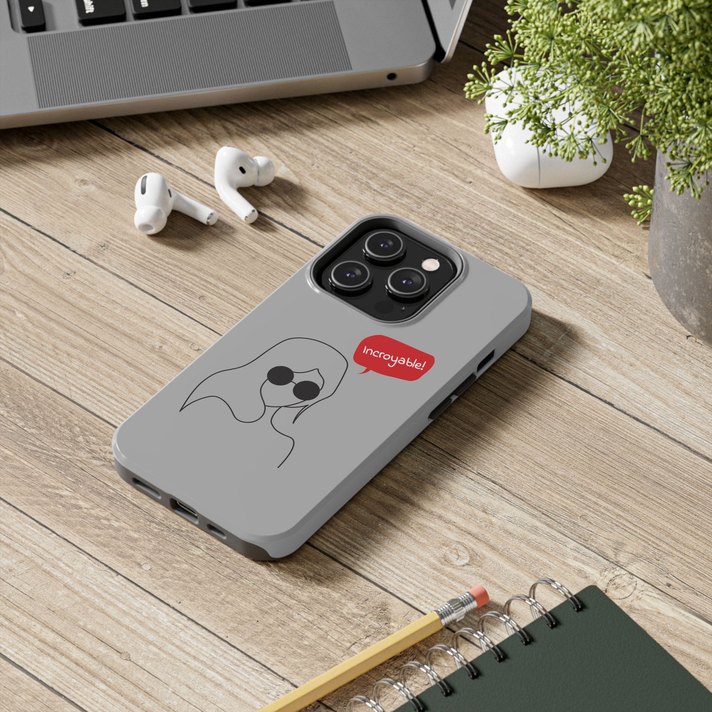 Trendy Tough Phone Case - 'Incroyable!' Design for Style and Protection