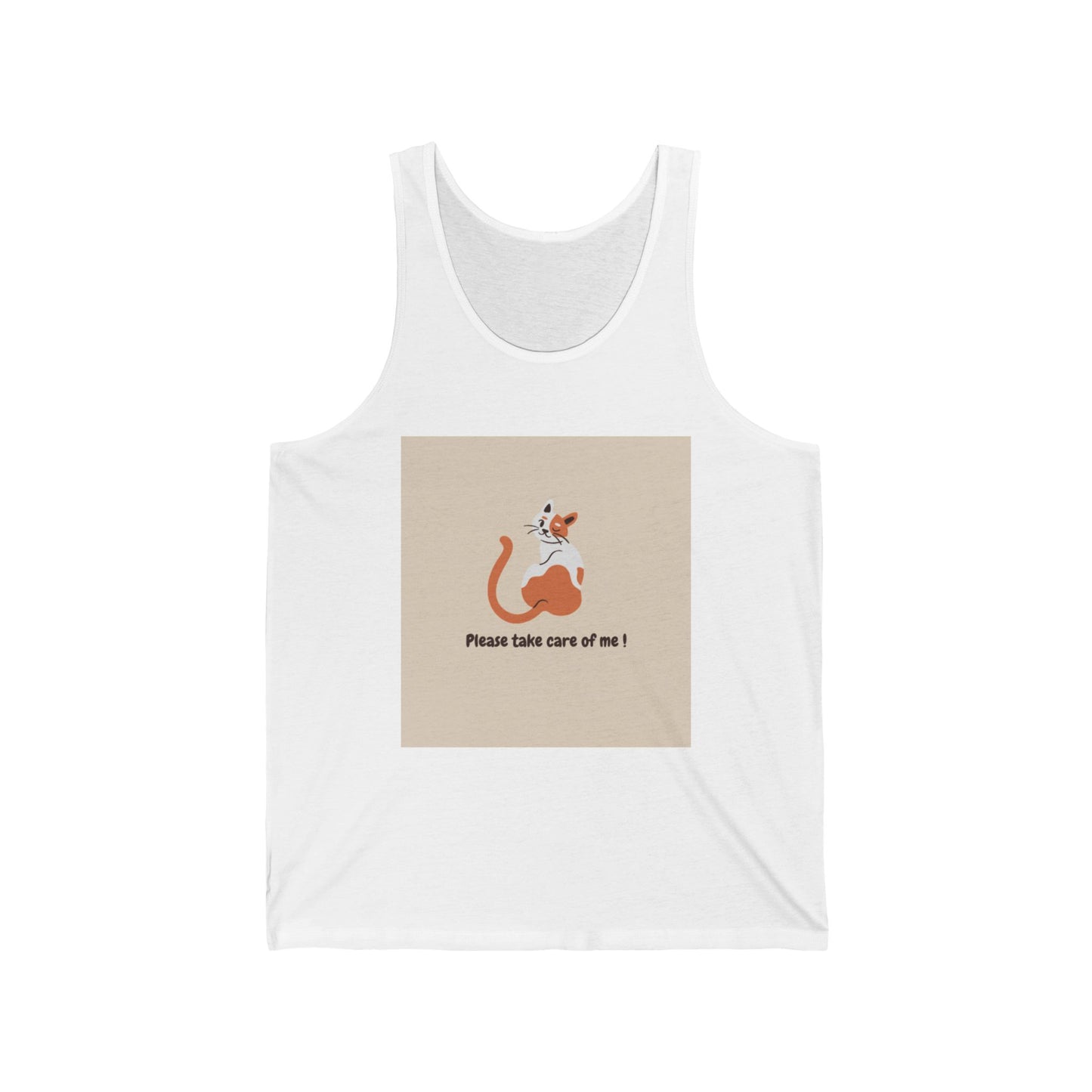 Casual Cat Lover Tank Top - 'Please Take Care of Me!'